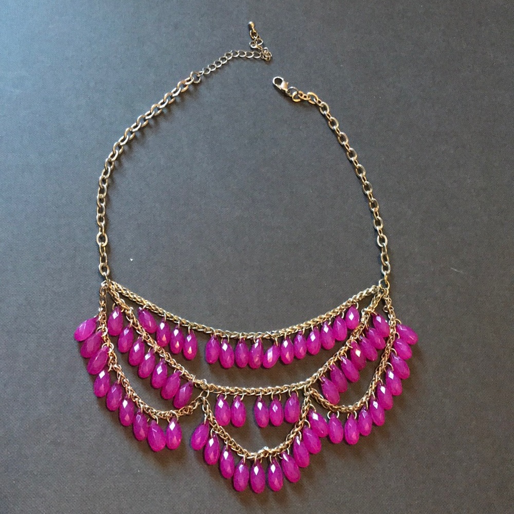 Pink and gold statement necklace